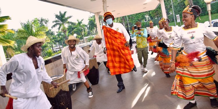 UTB Deputy Chief Executive Offiver, Mr. Bradford Ochieng arrives at Sheraton Kampala Hotel for the POATE 2021 closing ceremony on April 29th. POATE 2021 is the first ever virtual tourism expo in Uganda and the region and has recorded the highest numbers of participants.