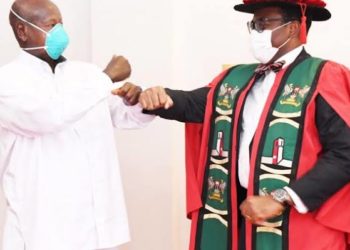 President Yoweri Museveni and the President of the African Development Bank  Akinwumi Adesina