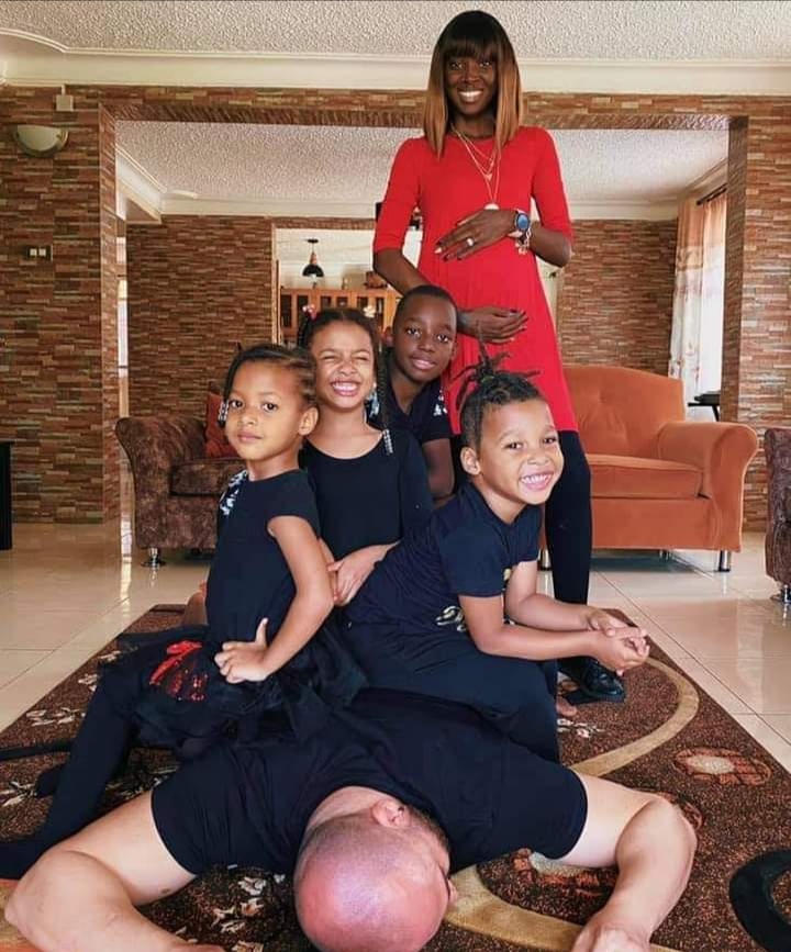 Dorah Mwima, her hubby and children