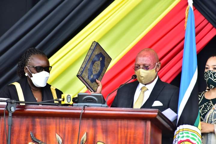 Gen Odongo swearing in as MP for Orungo County on Thursday