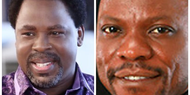 The late TB Joshua and Jackson Ssenyonga