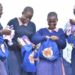 School girls with hand made menstrual products