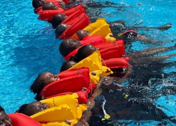 Uganda Airlines cabin crew members undergoing training