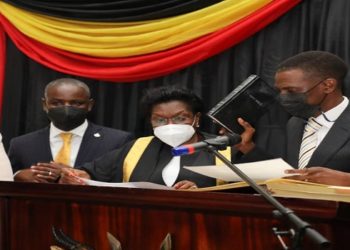 Attorney General Kiryowa Kiwanuka taking oath