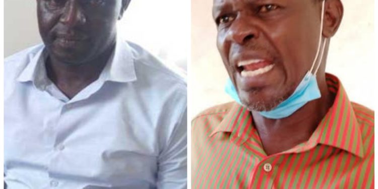 Kayunga Deputy RDC James Mukose and his boss Elijah Madoi