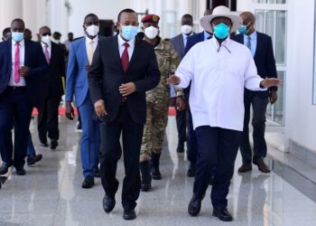 Abiy Ahmed Ali the Prime Minister of the Federal Democratic Republic of Ethiopia meets with Museveni at State House Entebbe