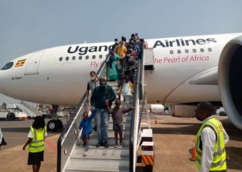 Airbus A330-800 neo after landing at Entebbe International Airport