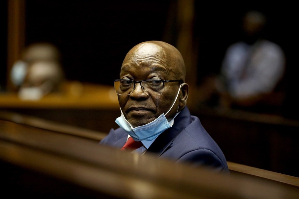 Former president Jacob Zuma in the dock facing corruption charges in the KwaZulu-Natal High Court in Pietermaritzburg.