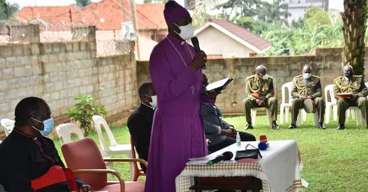 Archbishop Kaziimba Mugalu at the funeral service of Gen Pecos Kutesa