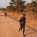 Gen Kayihura making road work exercise on Sunday