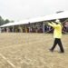 President Yoweri Museveni waving at the NRM party members that were attending the NRM Caucus meeting at the Independence Memorial Grounds Kololo on September 28, 2021. Photo by PPU/ Tony Rujuta.