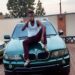 Ashburg katto on his gifted car