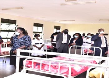 MPs and Butabika National Referral Mental Hospital staff touring a ward at the facility on Wednesday, 15 September 2021