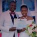 Tumwebaze and Mercy on their wedding day