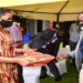 Deputy Speaker, Anita Among with a basket at the fundraising for the church