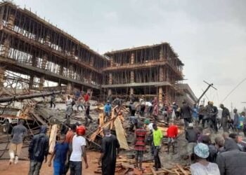 Collapsed building  in Kisenyi