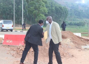 Rwanda official Felix Ndayambaje and Kabale district chairperson Nelson Nshangabasheija