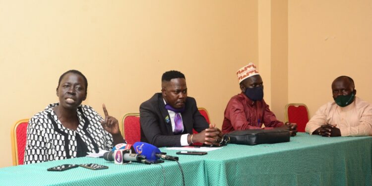 ANT's Deputy National Coordinator Alice Alaso addressing the media on Wednesday