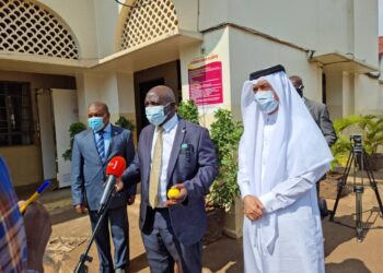 L-R: Ambassador Ssemuddu, Minister Katumba Wamala and Ambassador Al-Dosari