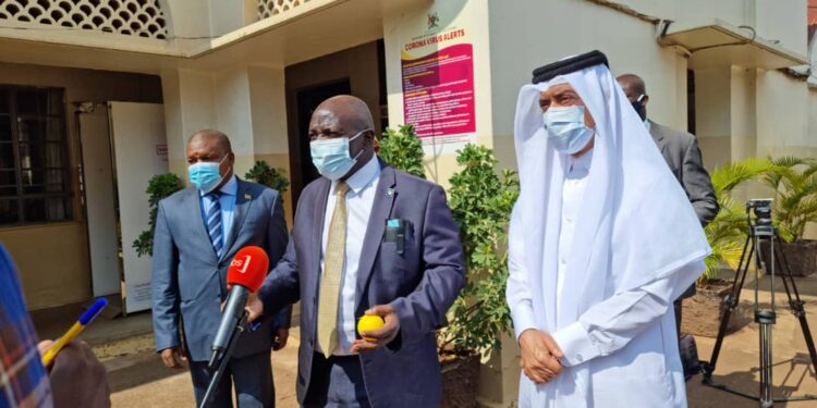 L-R: Ambassador Ssemuddu, Minister Katumba Wamala and Ambassador Al-Dosari