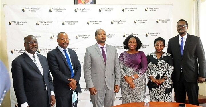 (L-R) Mr. Charles Felix Olarker, Mr. Steven Sherura Bainenaama, Dr. Joseph Kobusheshe, Ms. Peninah Aheebwa; Ms. Betty Namubiru; Mr. Dennis Kamurasi