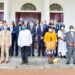 President Yoweri Museveni in a group photo with the ¬¬¬German Ambassador to Uganda H.E Matthias Schauer¬ with German and Ugandan Oficials during his visitto the State House Entebbe on 11th November 2021. Photo by PPU/ Tony Rujuta.