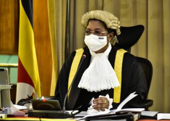 Speaker Anita Among, presiding over Plenary.