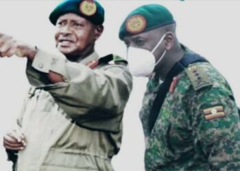 President Yoweri Museveni with his son Gen Muhoozi Kainerugaba