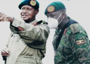 President Yoweri Museveni with his son Gen Muhoozi Kainerugaba