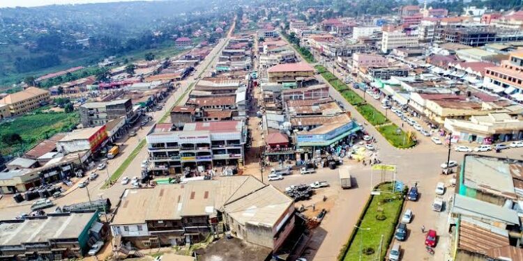 Aerial view of Masaka City