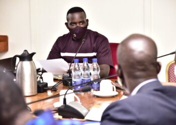 The Cosase Chairperson, Joel Ssenyonyi, interacting with Uganda Railways Workers’ Union at Parliament last year