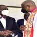 Oulanyah(L) with the former Archbishop of Church of Uganda, Henery Luke Orombi at the event in Gulu