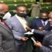 Members of Parliament interacting after the adjournment of the House on Thursday, 18 November 2021
