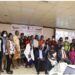 (L-R) Gilbert Agaba, Director Intellectual Property URSB, Caroline Egesa, Board Secretary URSB, James Wasula GSWIM Chairman & Lillian Nantume CEO pose for a group photo with the participants during the workshop at Hotel Africana in Kampala.