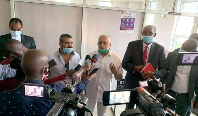 Businessman Sudhir addressing the media after a court session recently