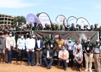 Representatives from the US mission and Uganda and Uganda Wildlife Conservation Education Centre (UWEC), Zoohackathon 2021 competition co-organizers and representatives from the event’s sponsors namely; Sama, Citibank, Marsh Insurance, Raxio, and Simplifi Networks as well as the participants in a group photo during the closing ceremony of the competition held in Entebbe, Uganda on November 15.