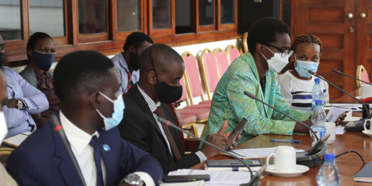 Doctors under their umbrella body Uganda Medical Association appearing before Parliament’s Health Committee.