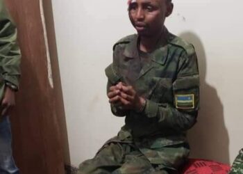 The arrested Rwandan soldier