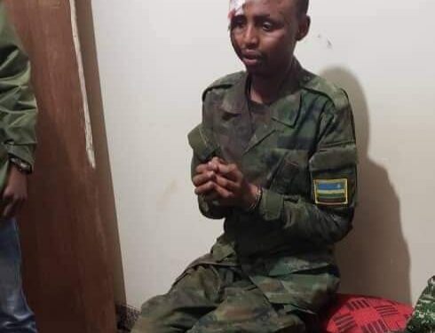 The arrested Rwandan soldier