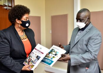 UHRC Chairperson, Mariam Wangadya, presenting the entity’s reports on the state of human rights and freedoms to the Speaker, Jacob Oulanyah