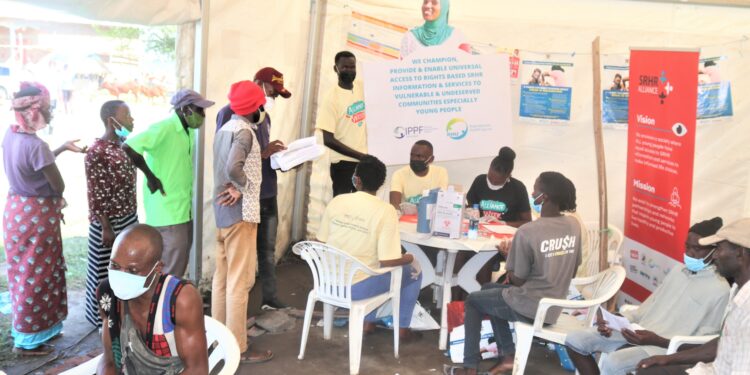 Young people among those attending a reproductive health services outreach in Kampala