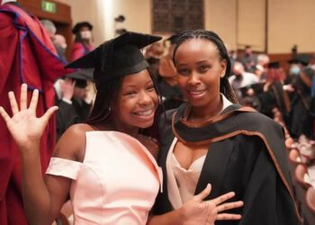 Barbie Kyagulanyi with her daughter on graduation day