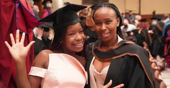 Barbie Kyagulanyi with her daughter on graduation day