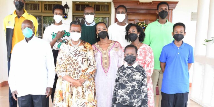 President Museveni and his Family at their Country home in Rwakitura