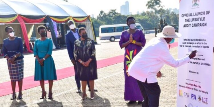 President Yoweri Museveni at Kololo