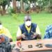 The Speaker of Parliament, Jacob Oulanyah (centre), addressing the media during a consultative meeting with Acholi NRM leaders in Gulu City