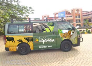 One of the tour vans ready to take tourists to the National parks