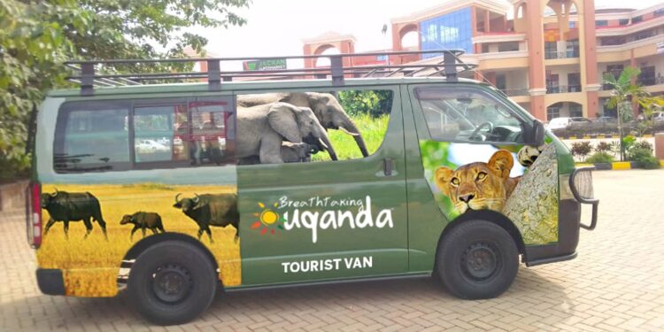 One of the tour vans ready to take tourists to the National parks