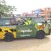 One of the tour vans ready to take tourists to the National parks