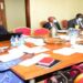 Ministry of Foreign Affairs officials, far right, meeting the committee